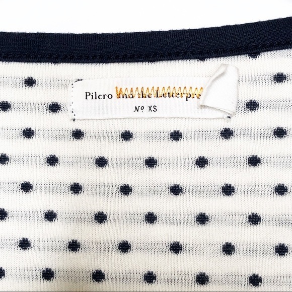 Pilcro and the Letterpress Cropped Cardigan Navy and White Stripe Size XS - Picture 5 of 5